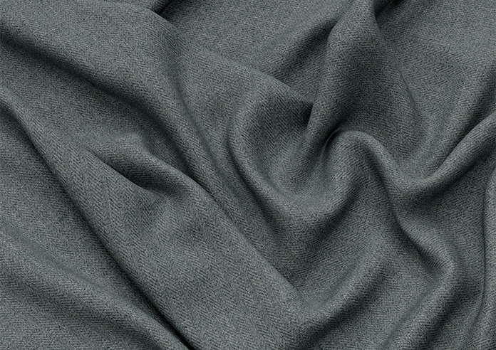 Classic Herringbone (Blackout), Grey - Motorised Roman Blind - Image 4